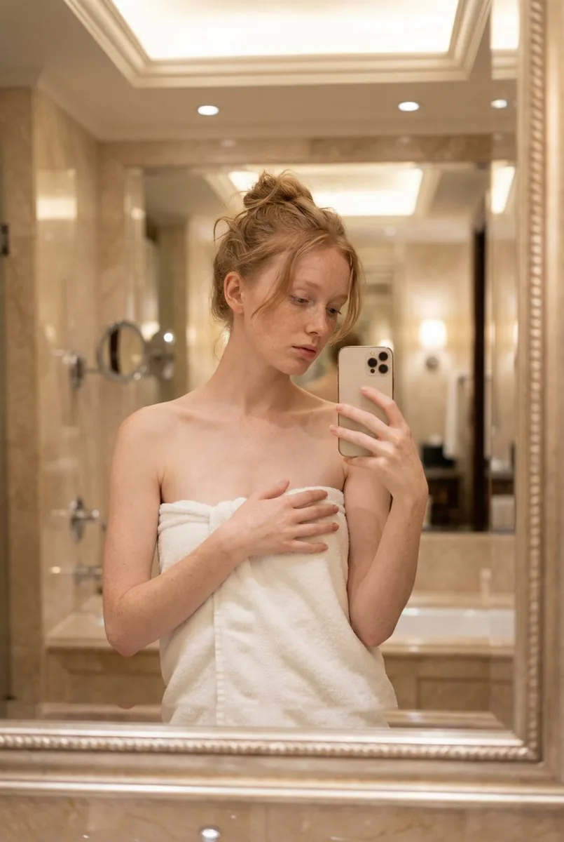 Intimate Mirror Selfie Portrait Prompt - Nano Banana Pro AI Prompt for Profile / Avatar reference