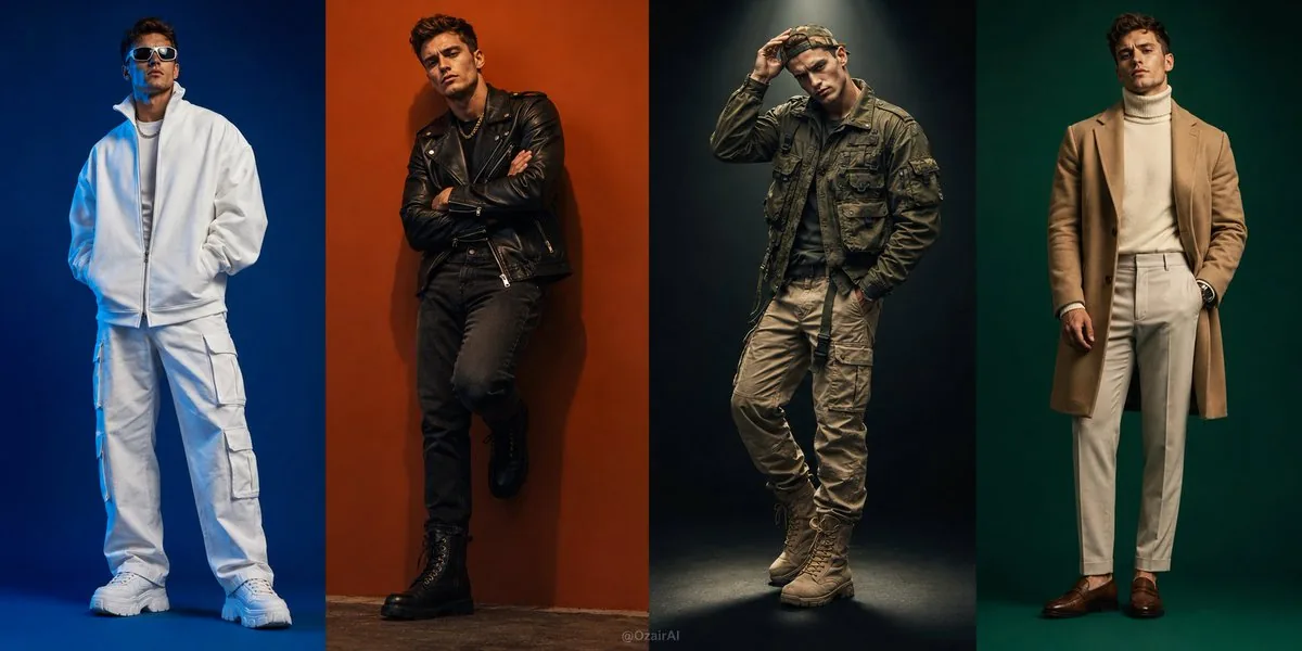 Four-Panel Fashion Editorial Grid reference