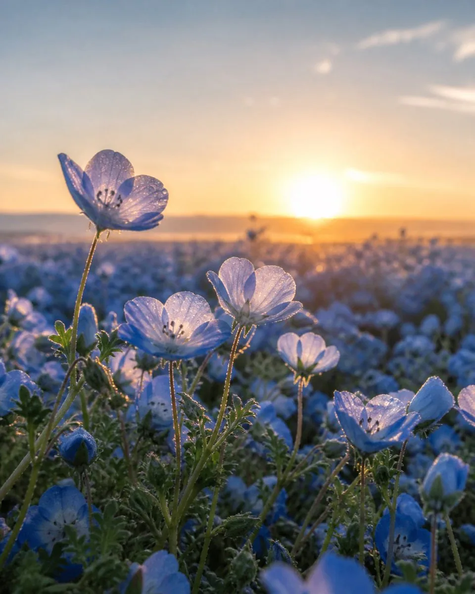 Dewy Nemophila Sunrise Macro reference