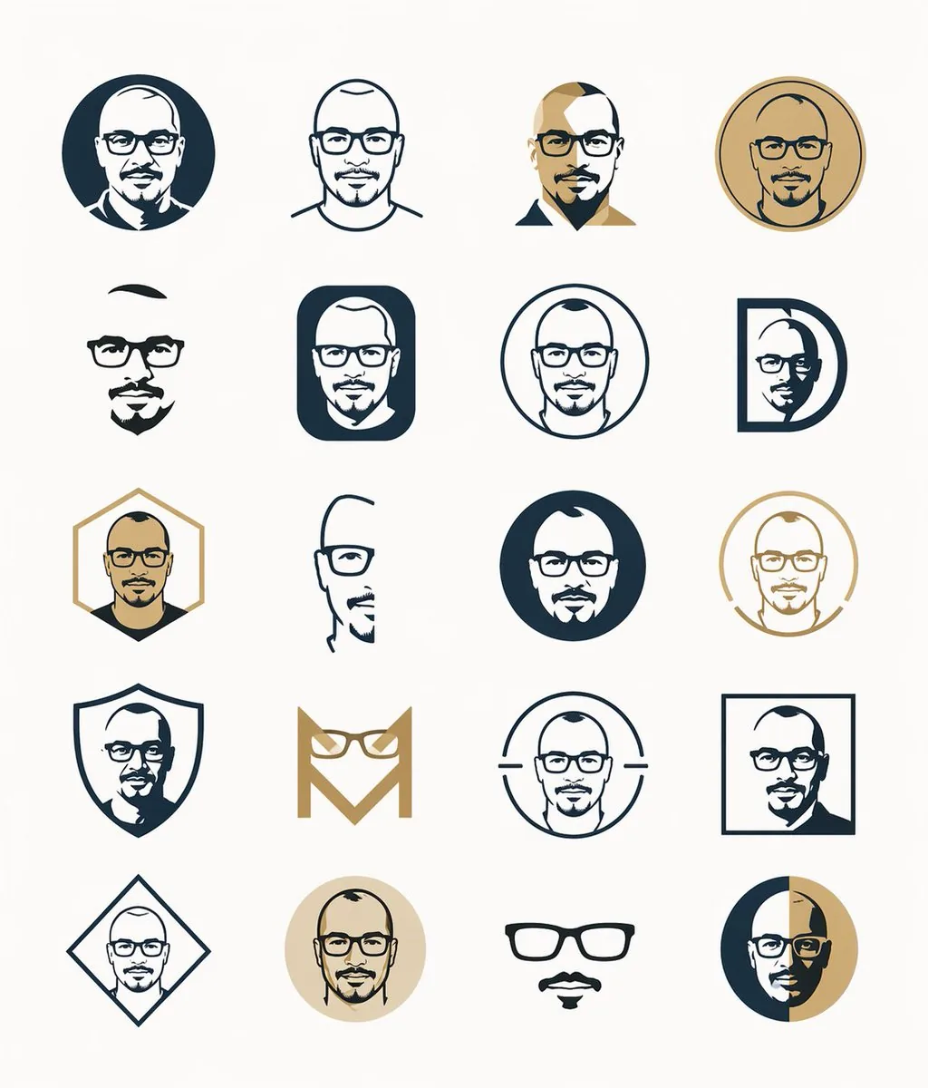 Minimal Male Avatar Logo Grid reference