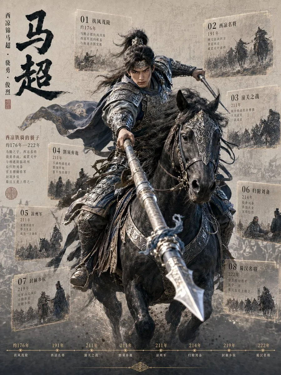 Ma Chao Historical Cavalry Timeline Poster reference