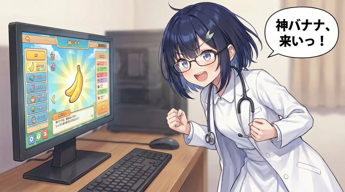 Anime Doctor Summoning Divine Banana reference