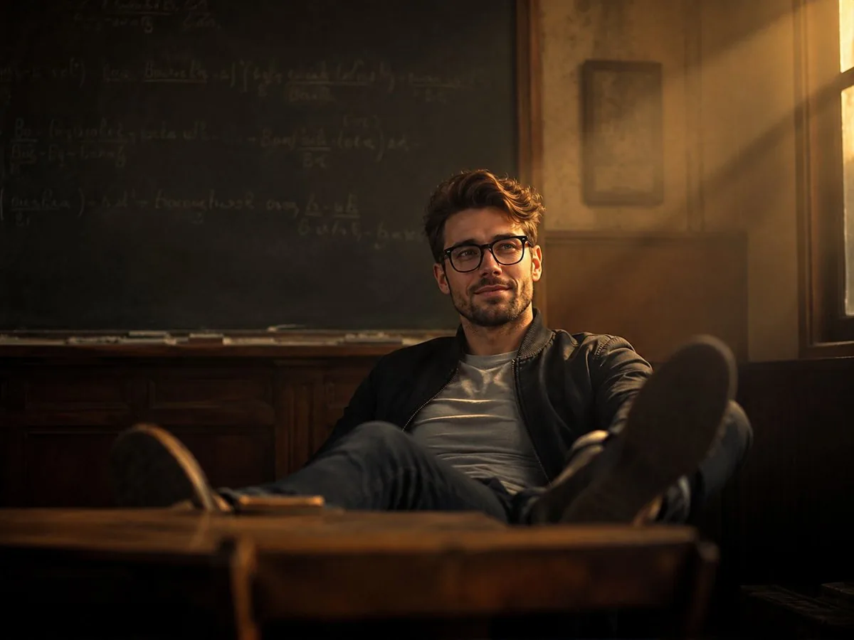 Vintage Classroom Cinematic Portrait reference