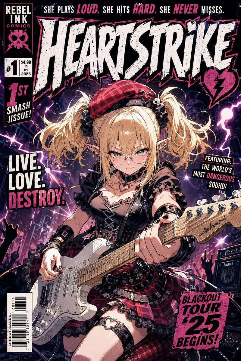 Punk Guitarist Comic Cover reference