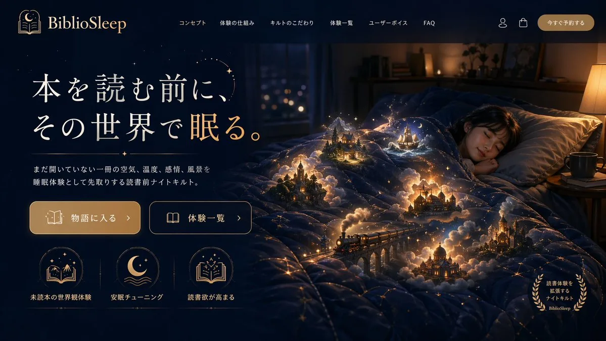 Magical Sleep Website Mockup reference