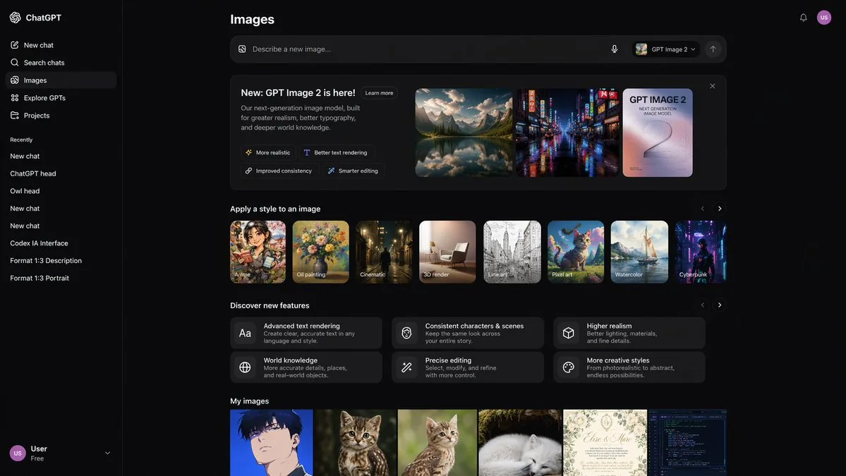 AI Image Generator UI Mockup reference