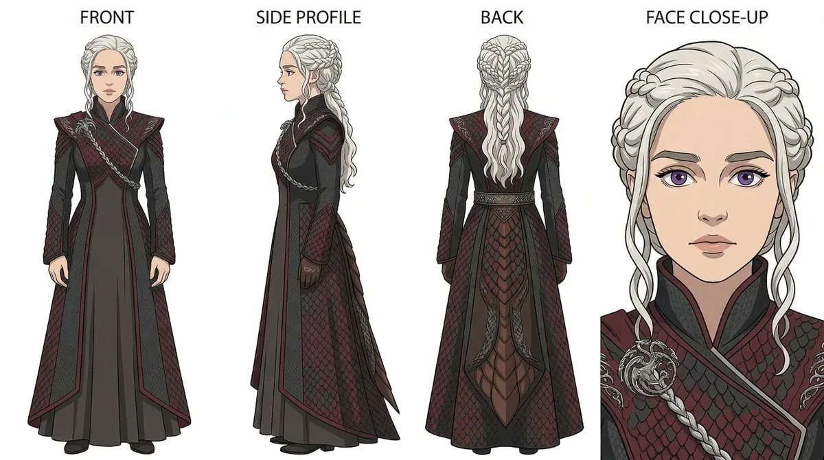 Ghibli x Game of Thrones Character Prompts reference