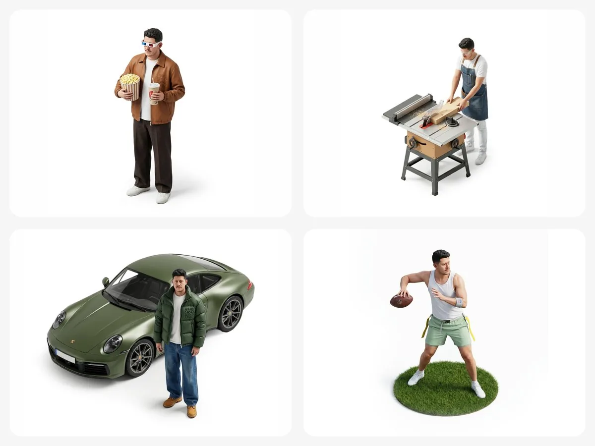 Isometric Figurine from Selfie Prompt Template reference