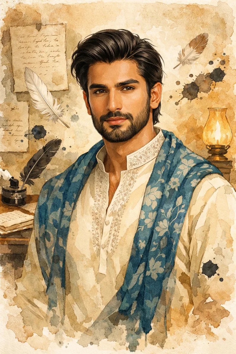 South Asian Male Character Illustration Prompt for Gemini Nano Banana Pro reference