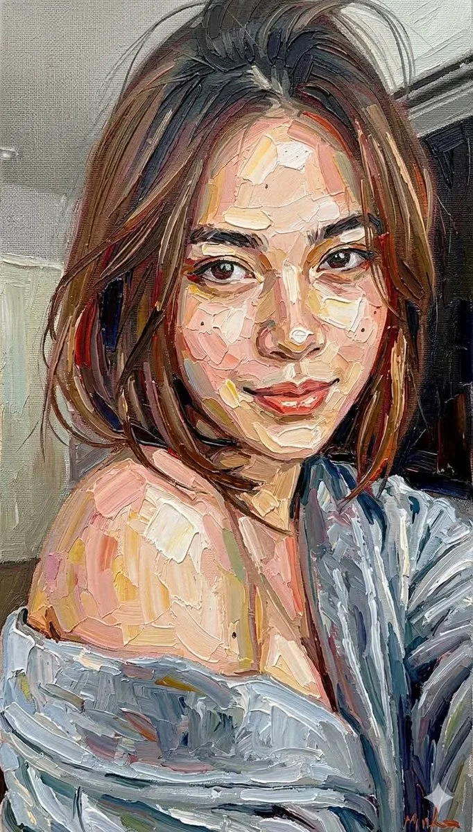 Impasto Oil Painting Portrait Style reference