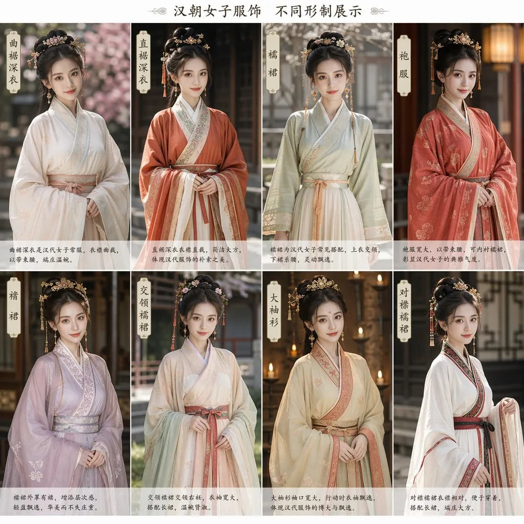 Eight-Panel Hanfu Clothing Reference Poster reference