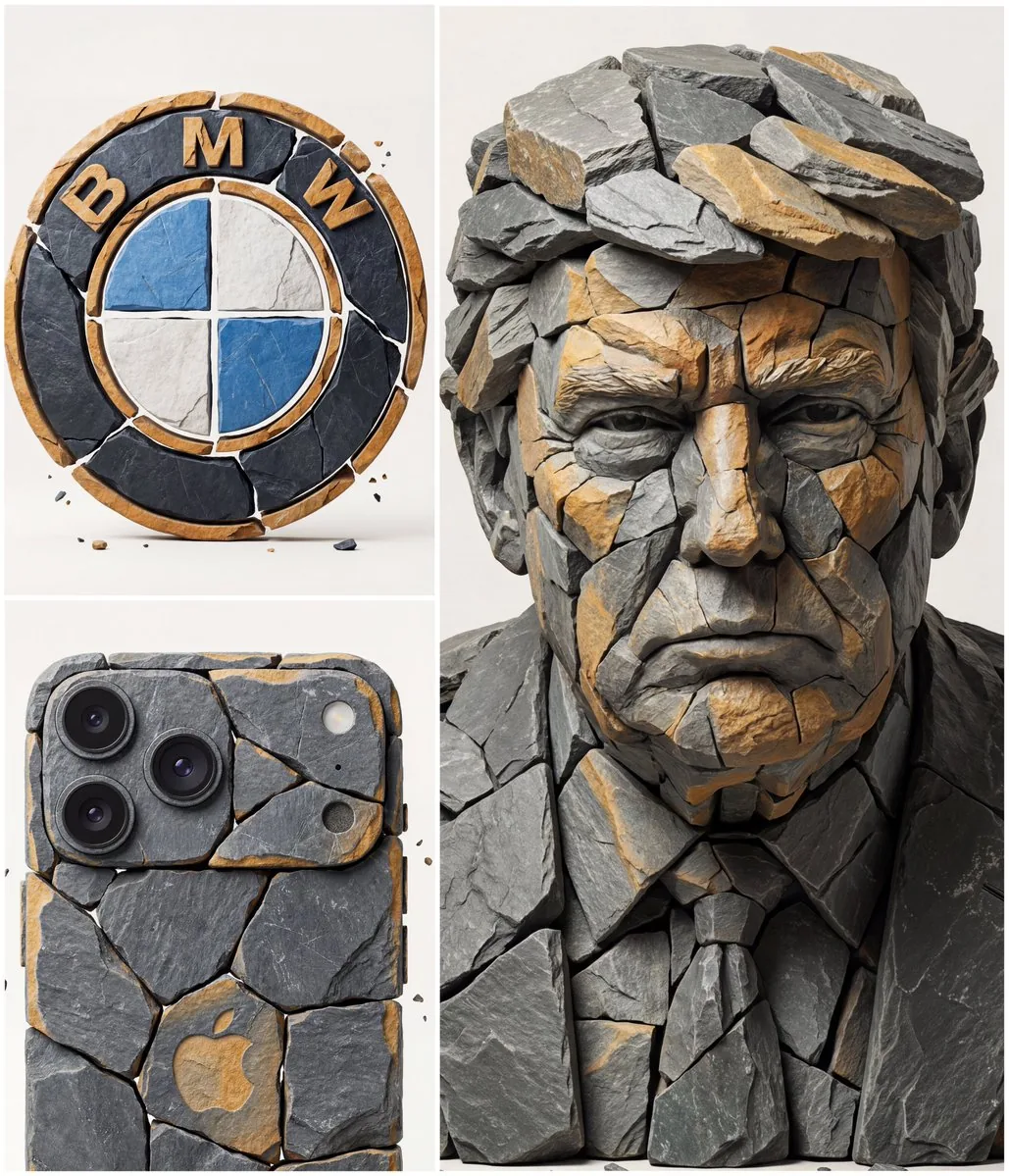Image to Fragmented Stone Sculpture Style Transfer - Nano Banana Pro AI Prompt for Social Media Post reference