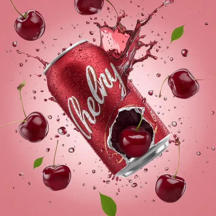 Cherry Soda Commercial Splash Macro Shot - Nano Banana Pro AI Prompt for Product Marketing reference