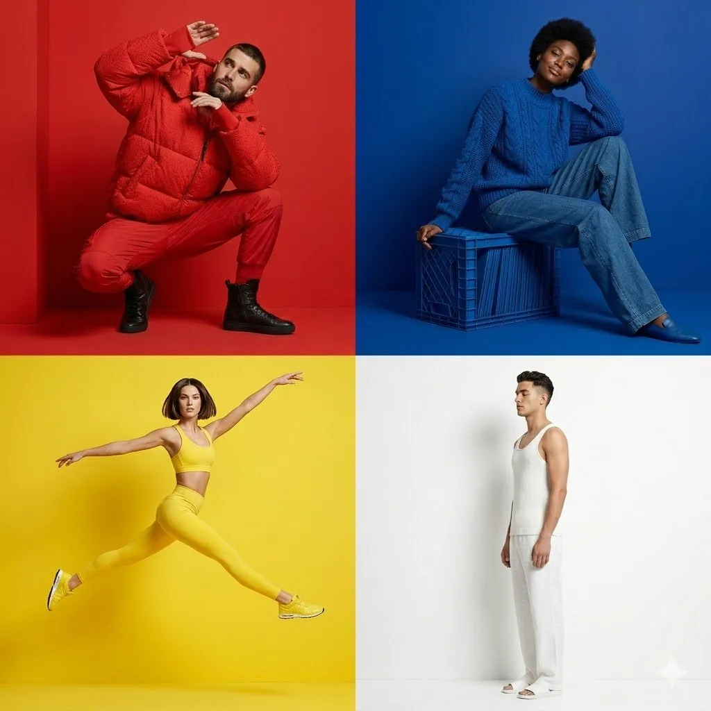 Four-Panel Primary Color Grid Composition reference