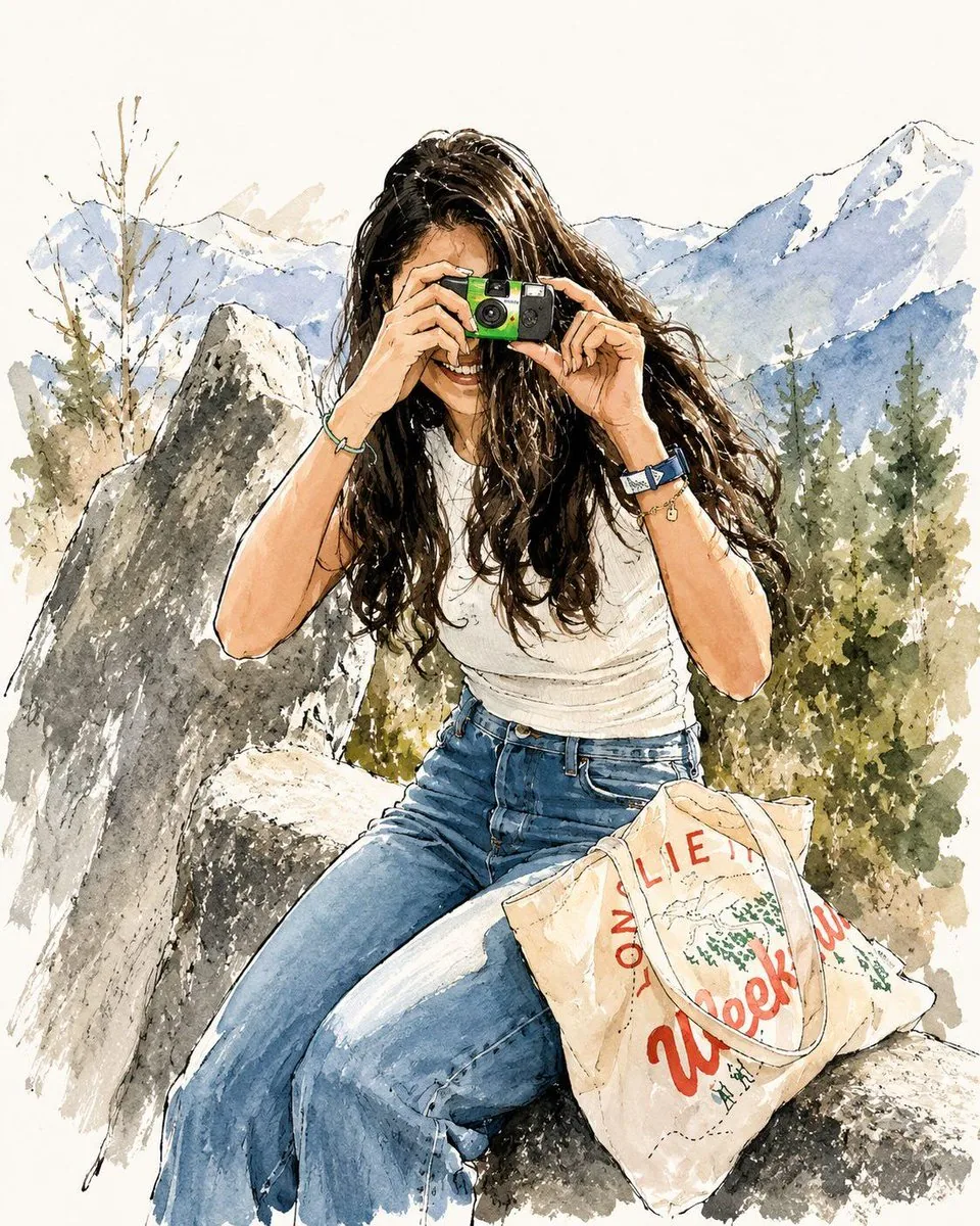 Watercolor Fashion Travel Illustration reference
