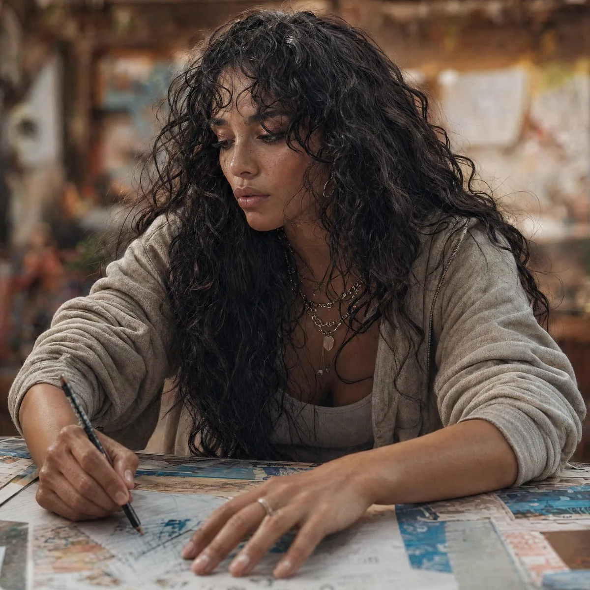 Modern Esther Writing at a Worktable reference
