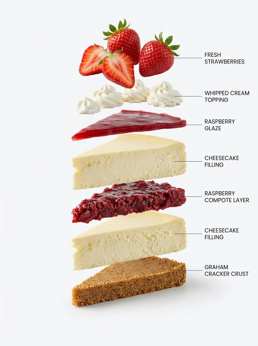 Exploded-View Structural Cutaway for Food Photography reference