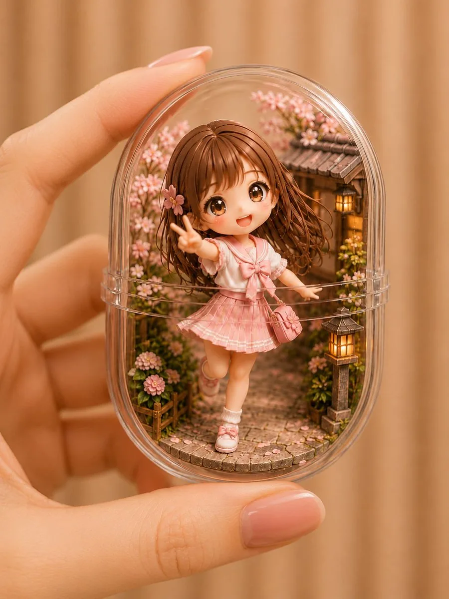 Kawaii Miniature Girl in Capsule reference