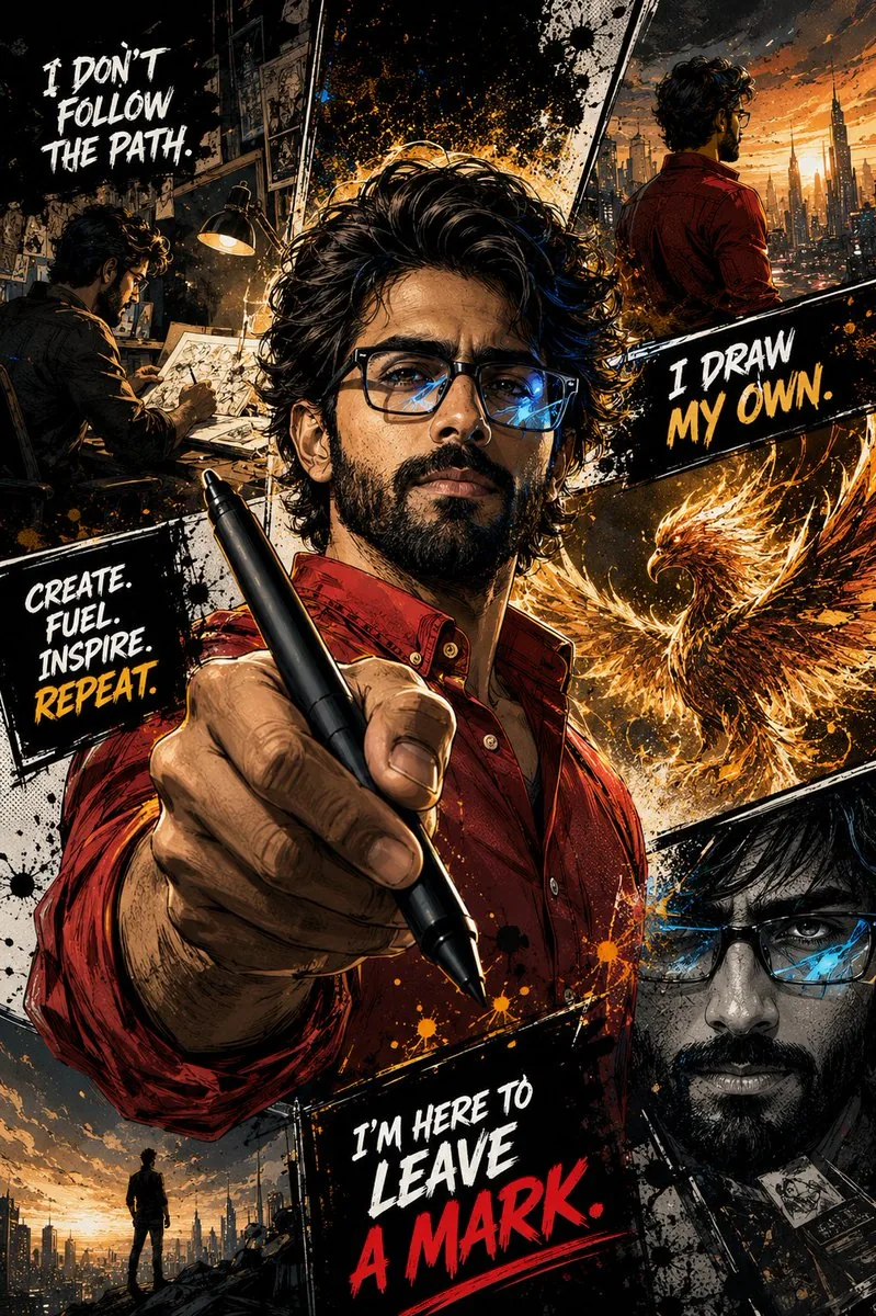 Gritty Comic-Book Graphic Novel Portrait reference