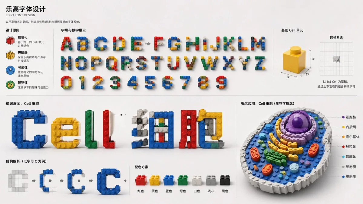 LEGO Style Font Concept reference