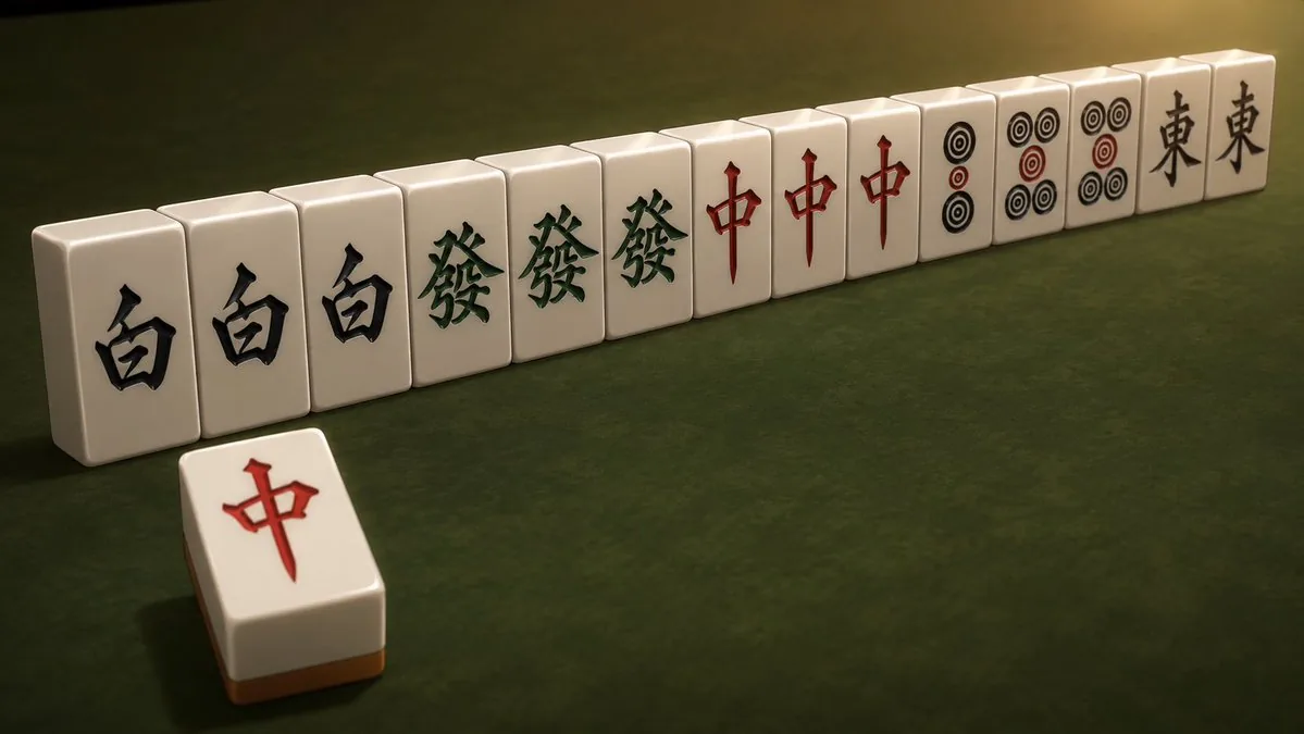 Cinematic Daisangen Mahjong Hand reference