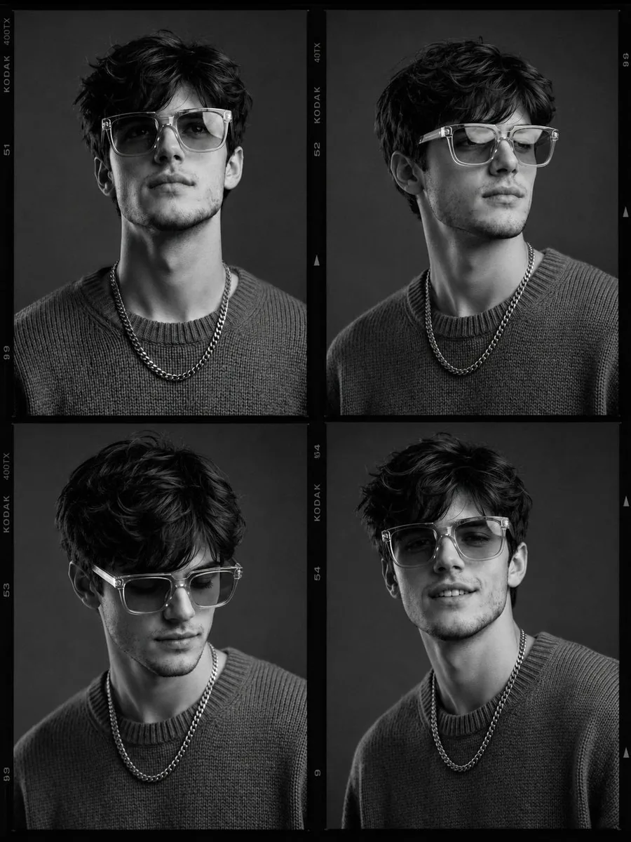 Fashion Casting Monochrome Contact Sheet reference