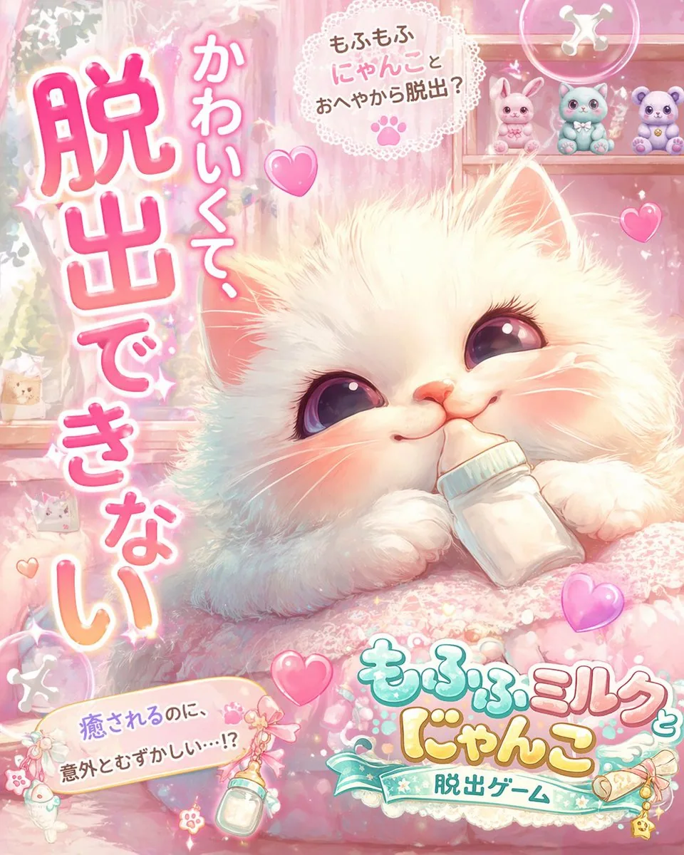 Kawaii Pink Kitten Escape Game Ad reference
