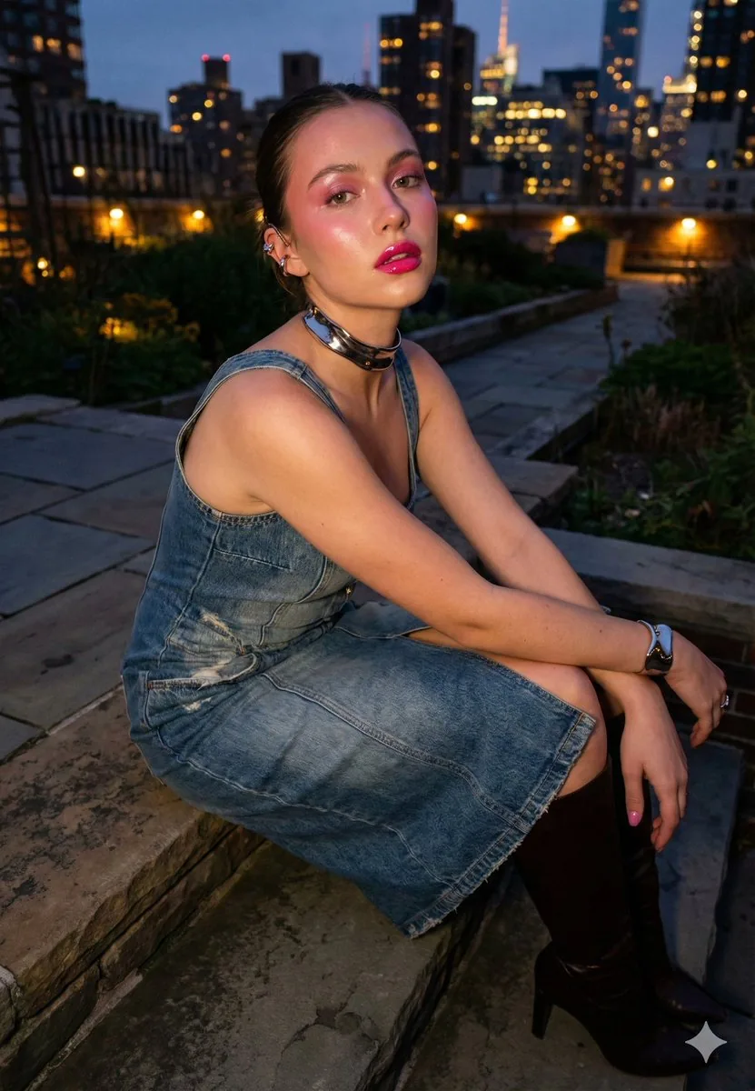 Urban Night Cinematic Fashion Portrait Prompt - Nano Banana Pro AI Prompt for Product Marketing reference
