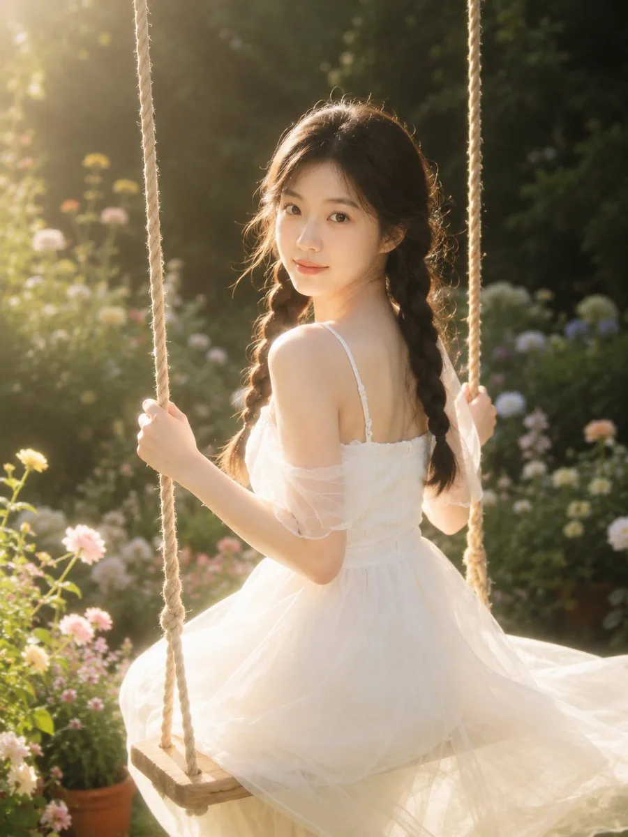 Dreamy Garden Swing Portrait reference