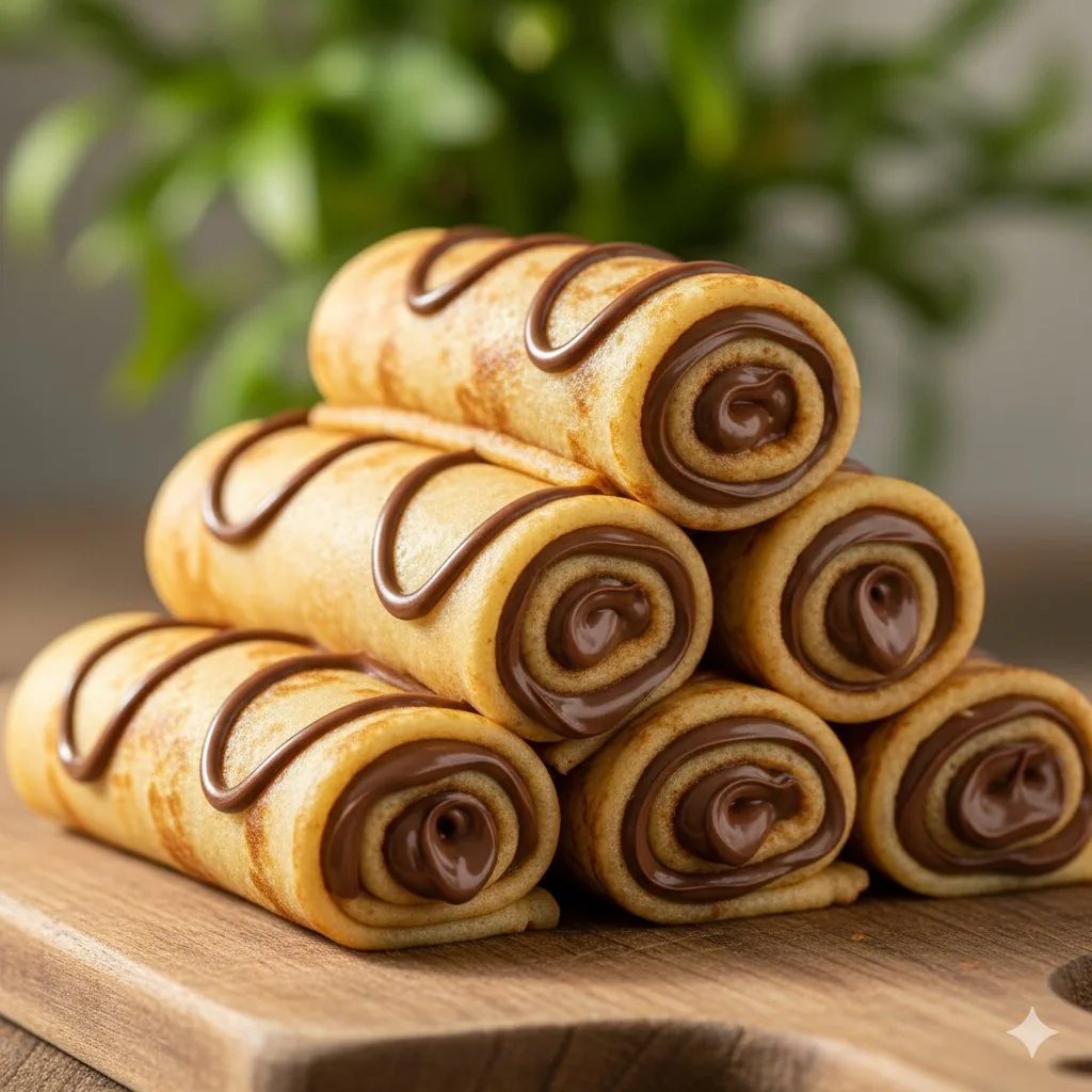 Cinematic Food Ad of Chocolate Crepes reference