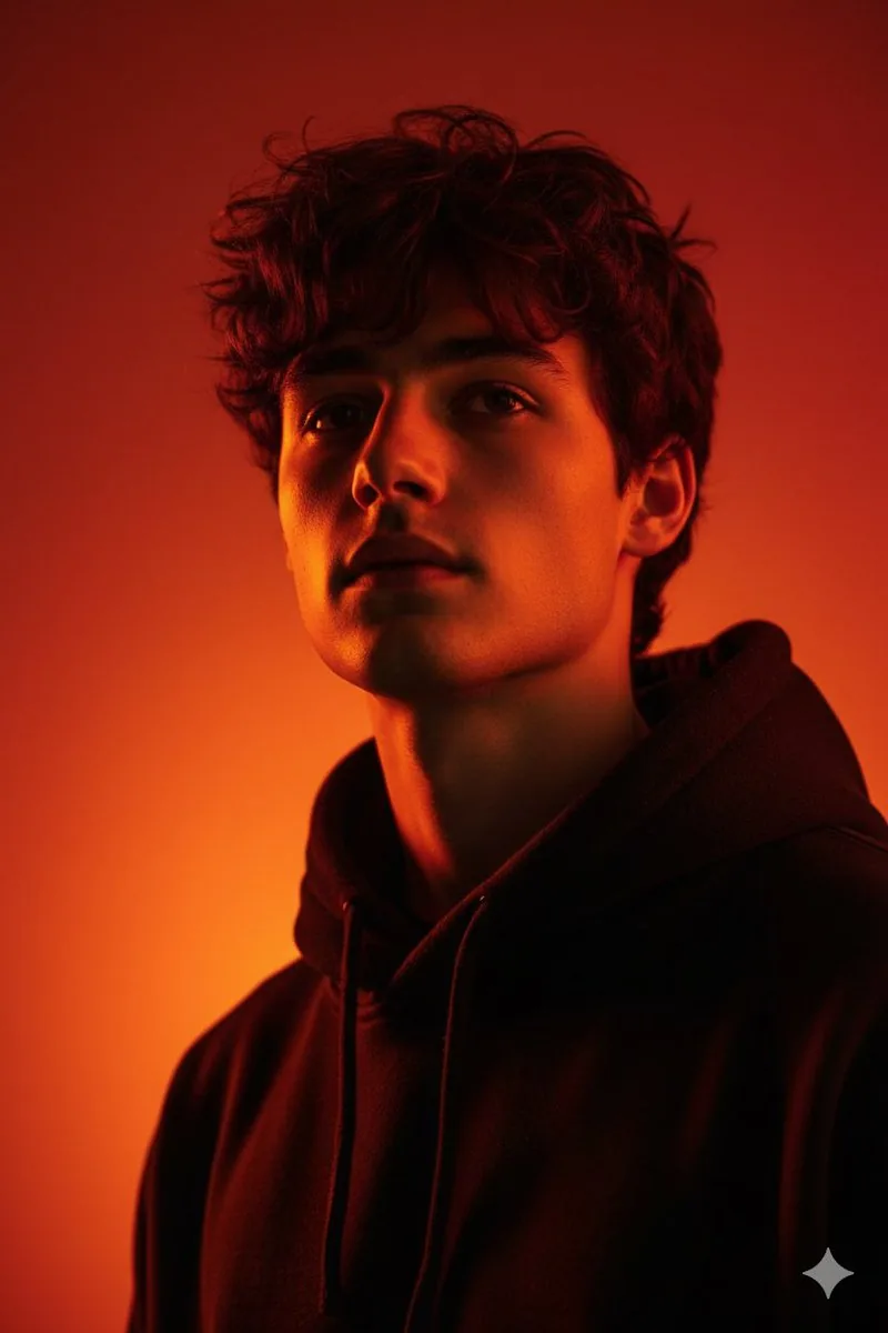 Editorial Portrait with Identity Lock and Dramatic Lighting reference