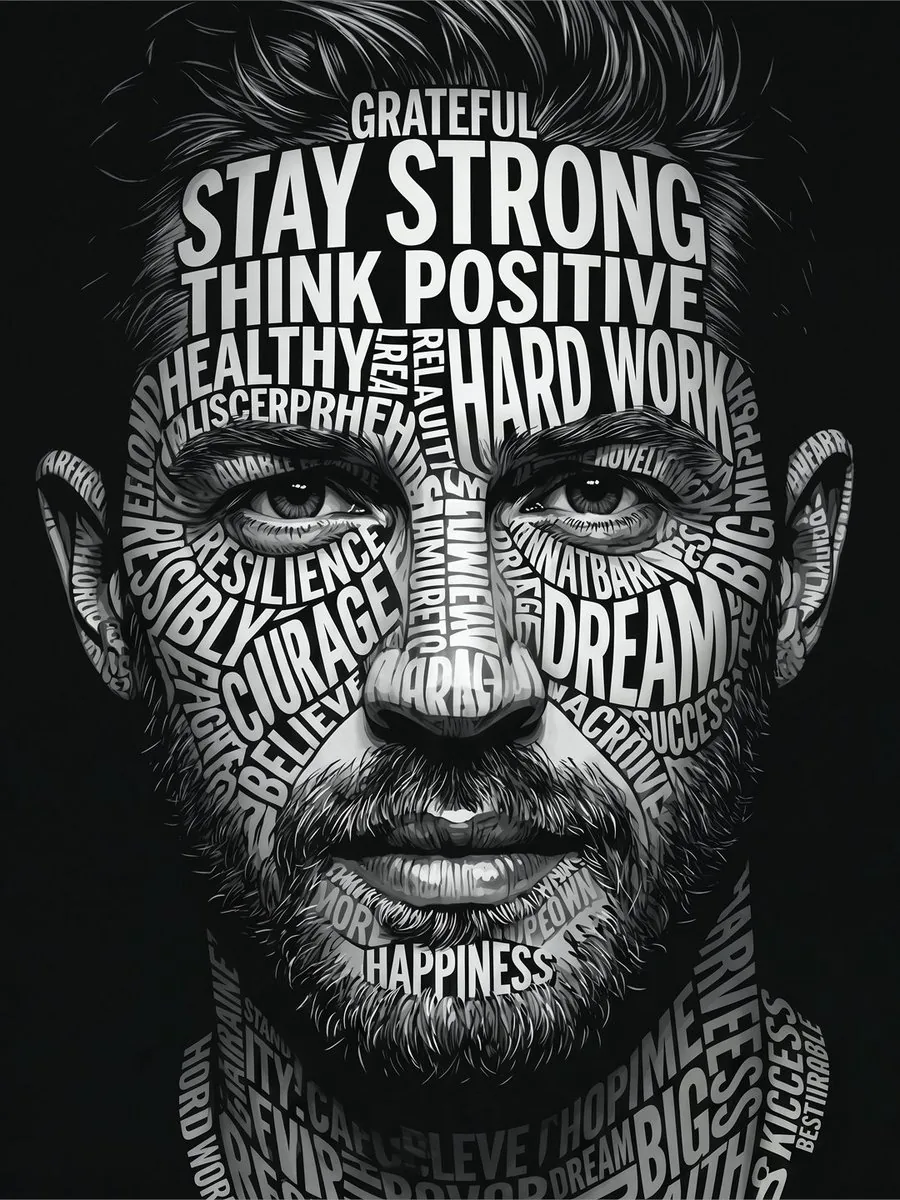 Motivational Word Portrait Art reference