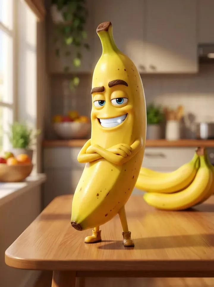Pixar-Style Banana Character Animation Prompt reference