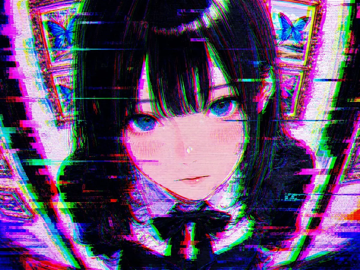 Intense Artistic Glitch Transformation reference