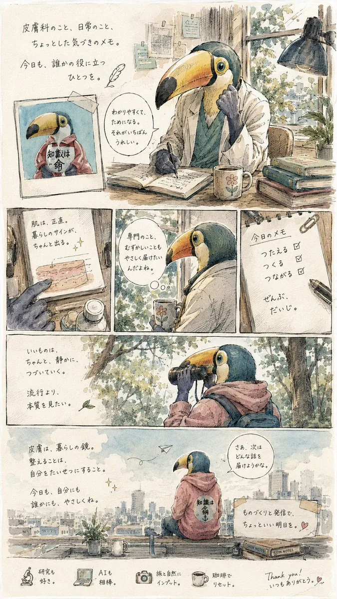 Toucan Dermatologist Diary Manga reference