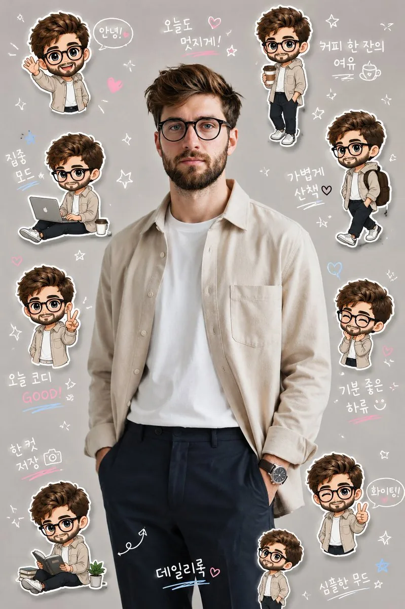 Korean Chibi Sticker Diary reference