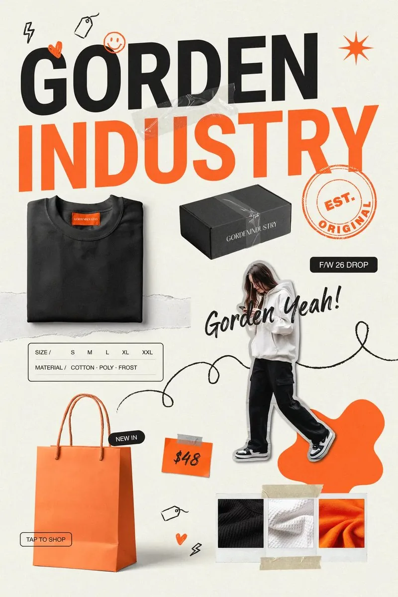 Streetwear Brand Drop Collage Poster reference
