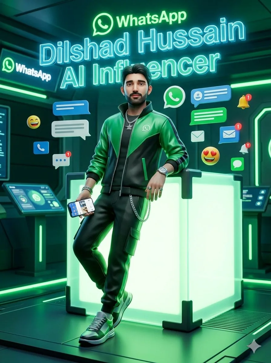 WhatsApp AI Influencer 3D Poster reference