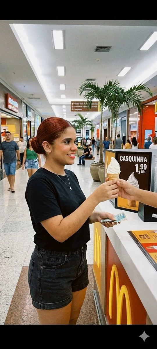 Candid Mall Ice Cream Kiosk Photo reference