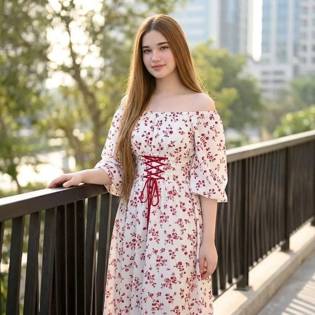 Outdoor Floral Dress Portrait reference