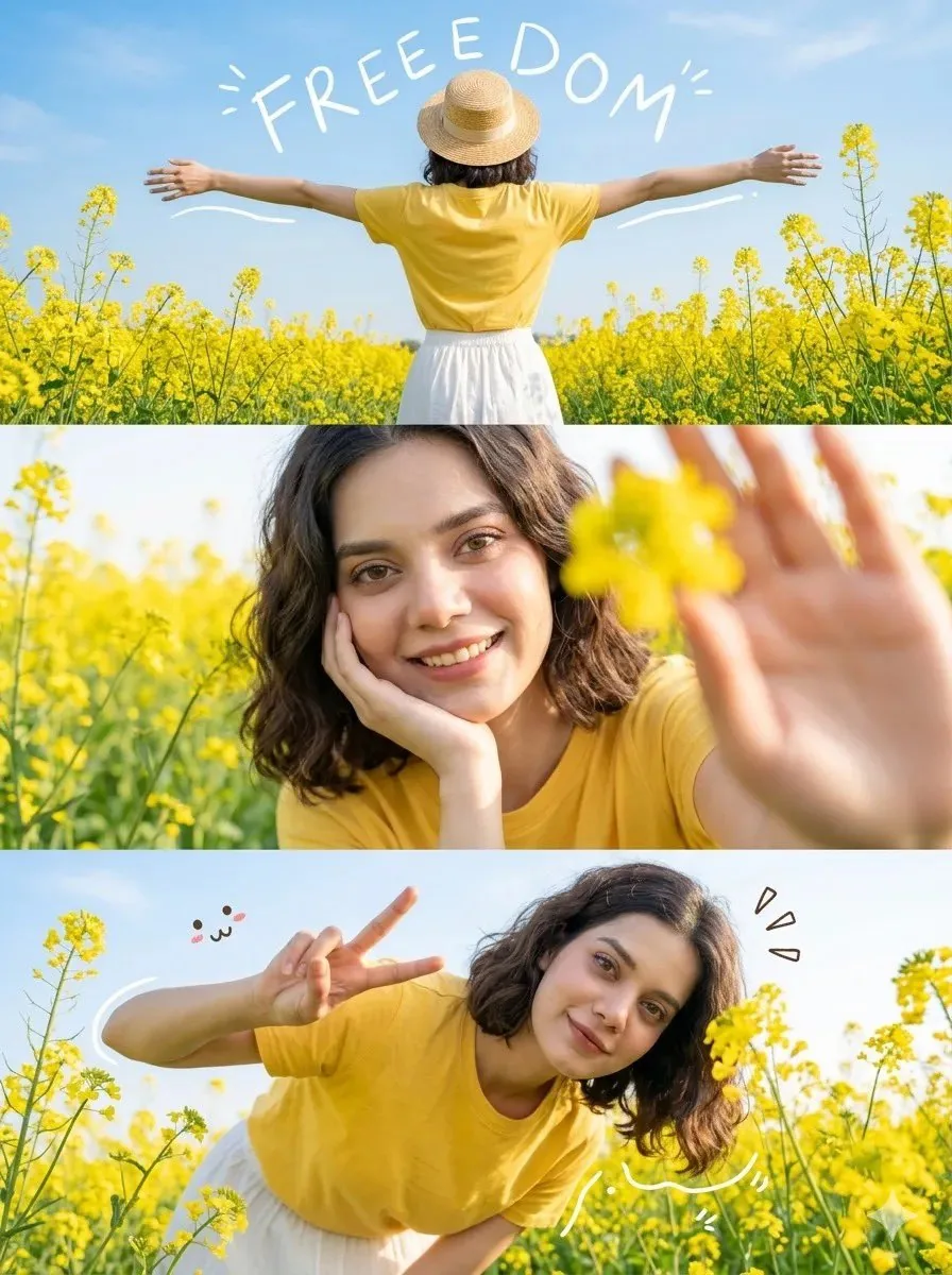 Flower Field Lifestyle Photography Prompt reference