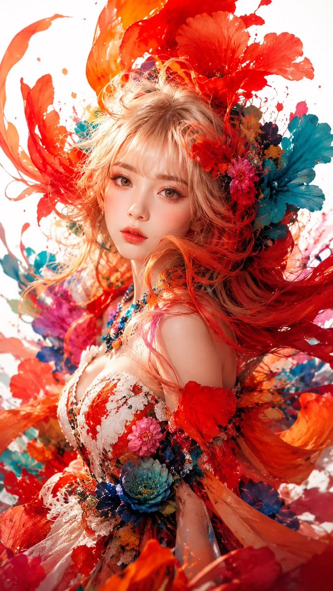Surreal Floral Couture Portrait reference
