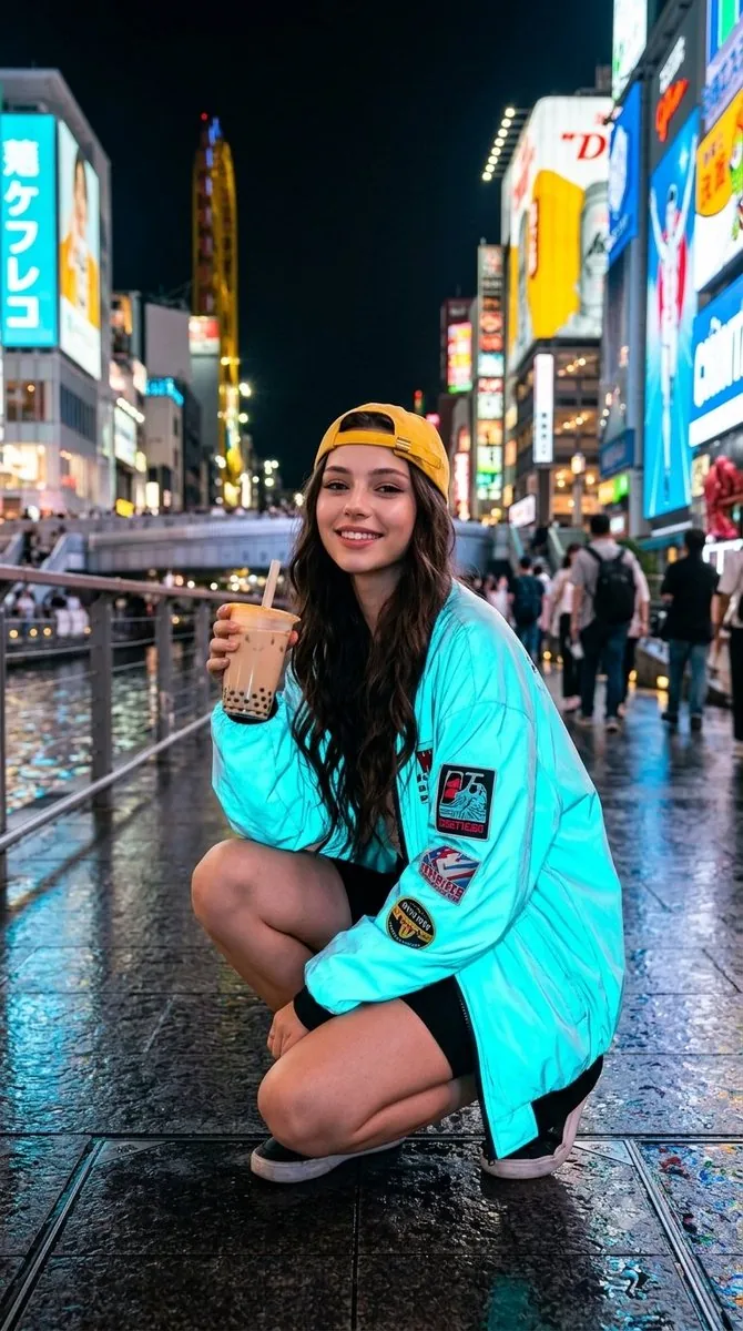 Cyberpunk Streetwear Portrait in Osaka reference