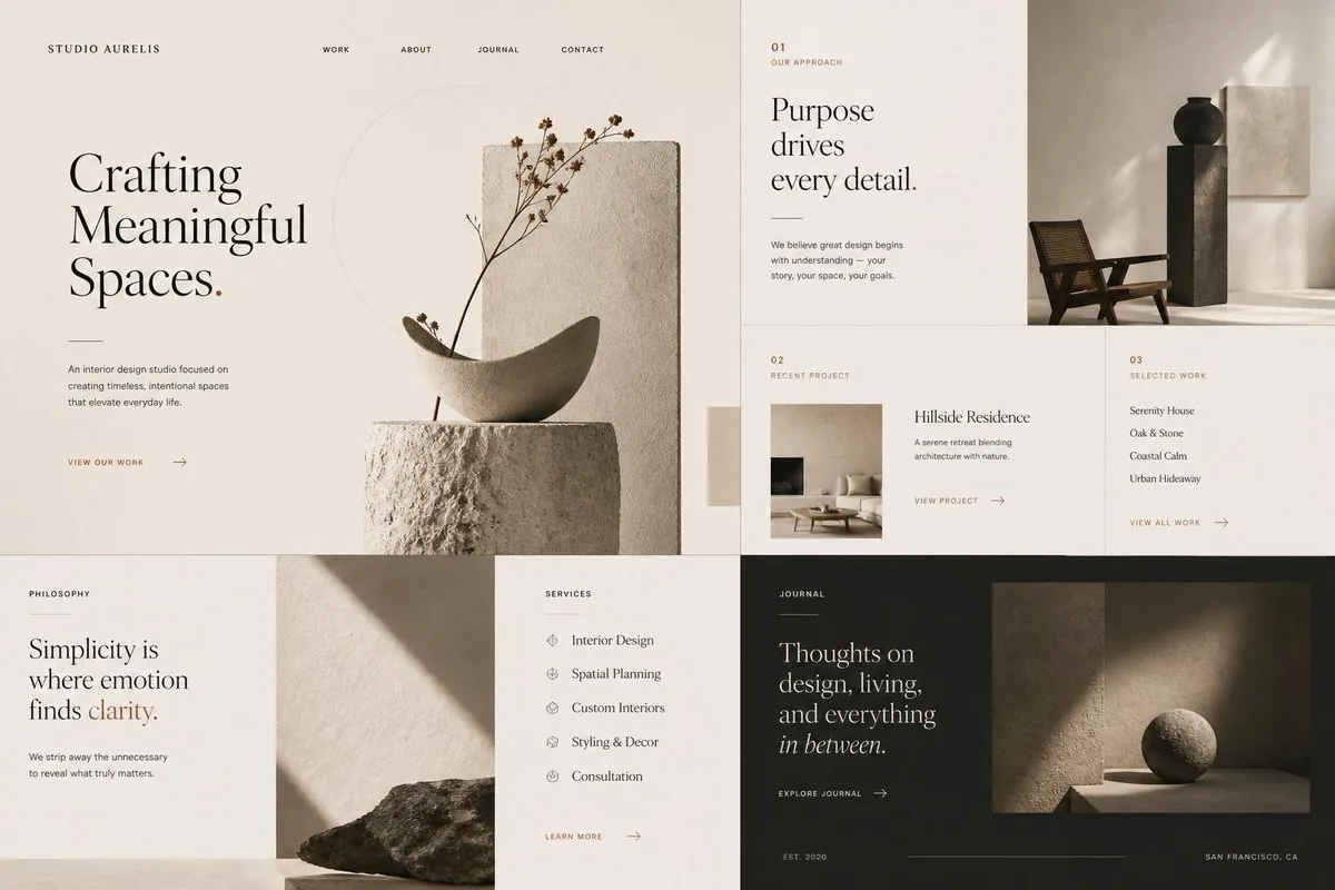 Minimal Interior Studio Website reference