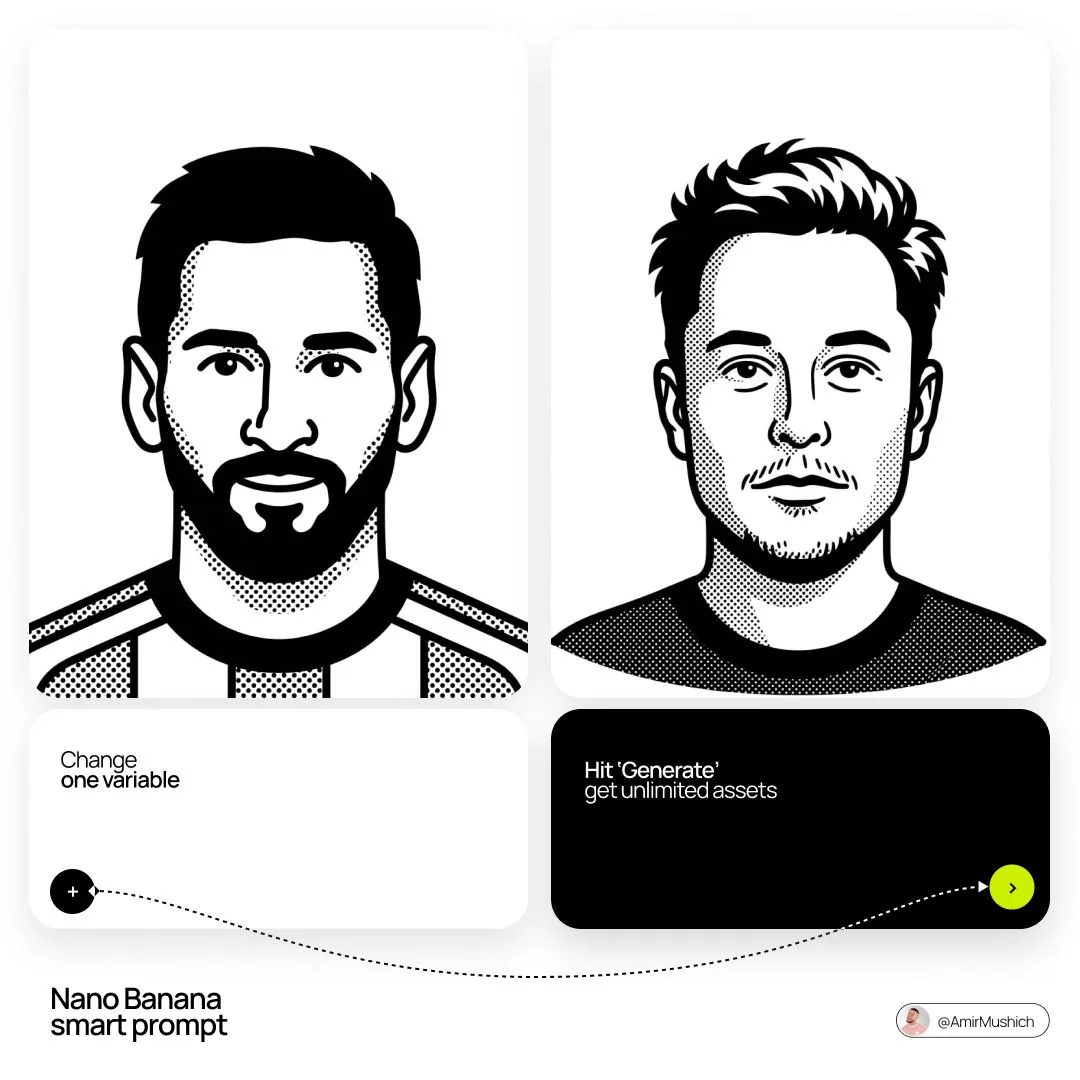 Notion Style Flat Vector Portrait reference