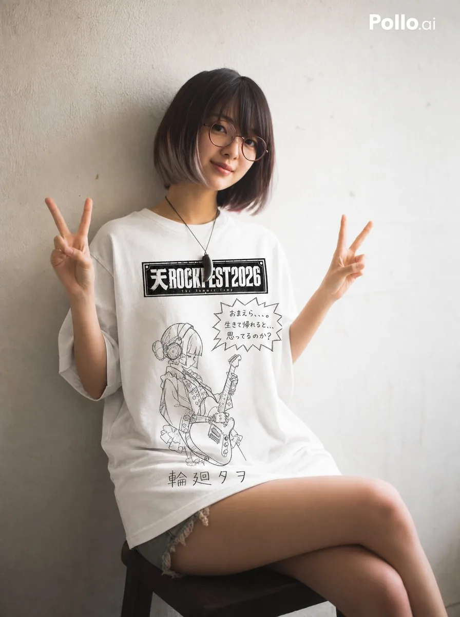 Hand-drawn Yuru-kyara T-shirt Mockup reference