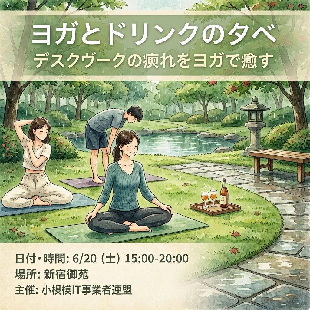 Japanese Yoga and Drinks Event Flyer reference