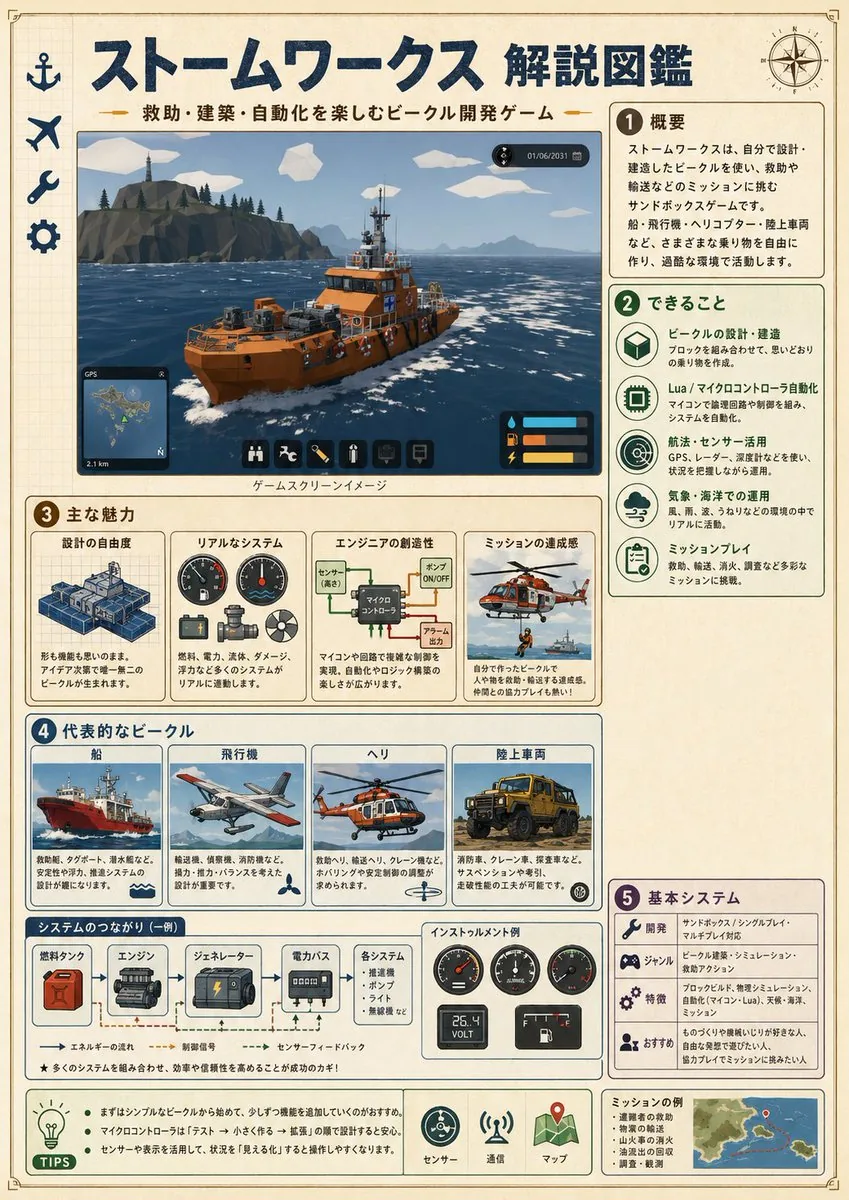Japanese Stormworks Guide Infographic reference