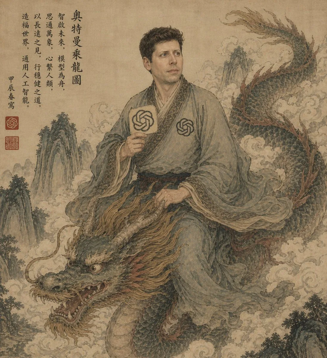 Ancient Scroll Scholar Riding Dragon reference