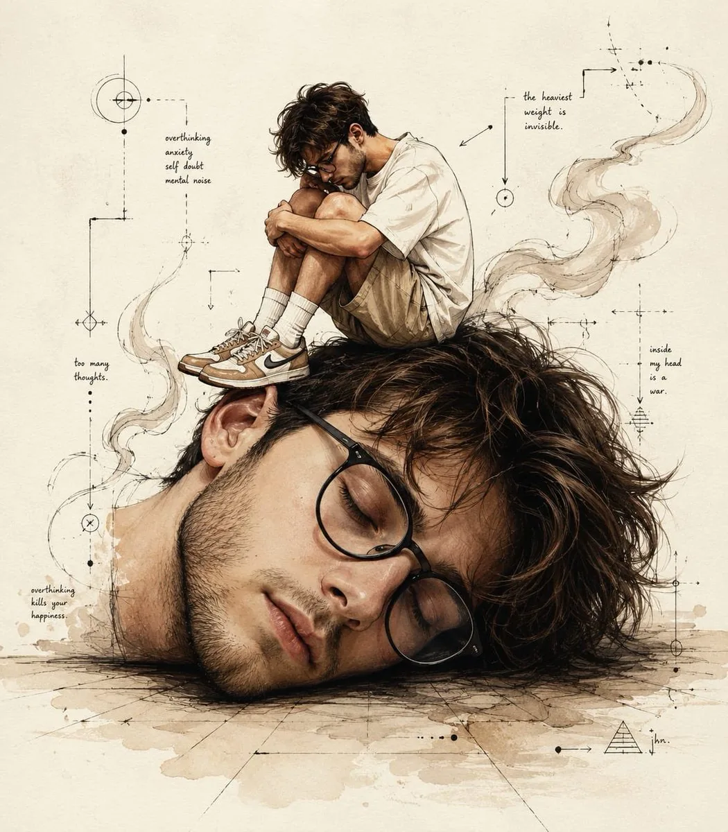 Surreal Conceptual Overthinking Illustration reference